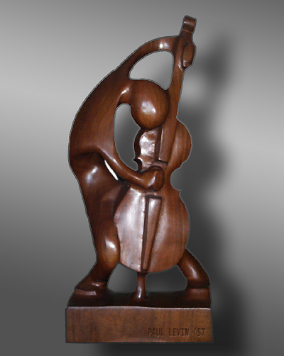 Bassist - by Paul Levin, 1957.  mahogany